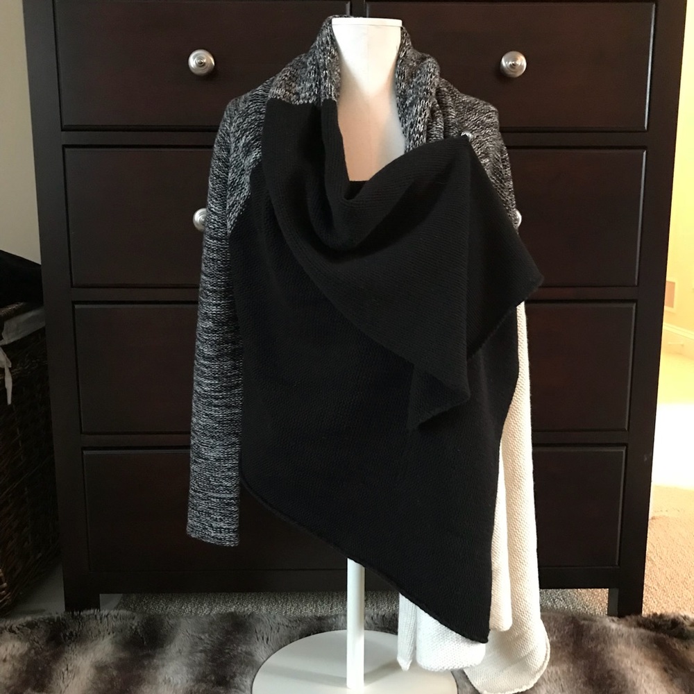 BCBGMAXAZRIA drape zip sweater